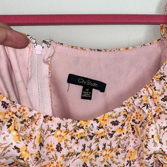 City studios Juniors Floral Print Ruched Bustier Dress size Medium Balletcore - Picture 6 of 8